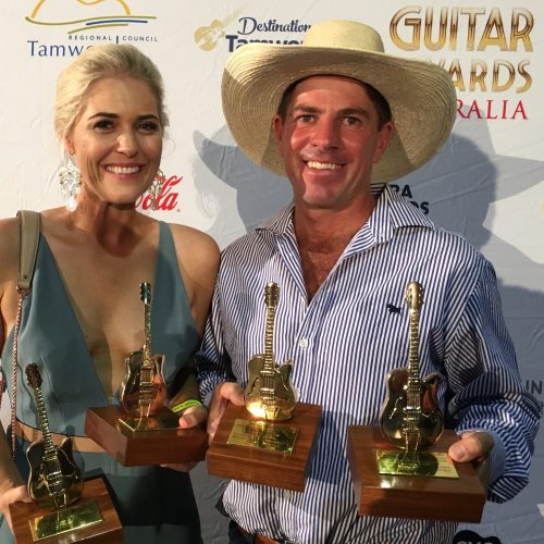 Annabel and Tom at the 2018 Tamworth Country Music Festival Golden /guitar Awards