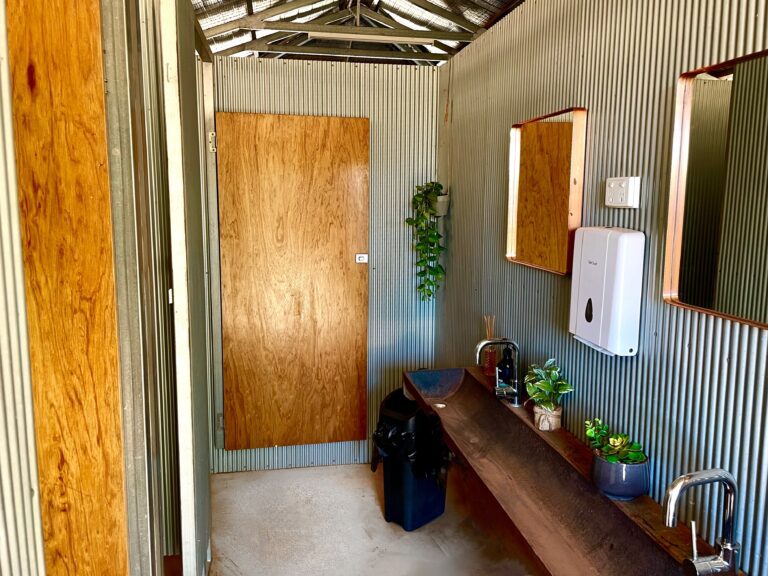 View of the inside of the toilets at Katherine Outback Experience