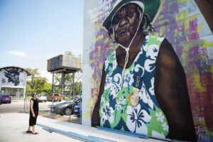 The streets of Katherine have become a gallery of murals. Credit Turism NT/ Tourism Australia